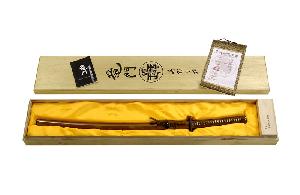 Hneda-katana---prekladana-ocel