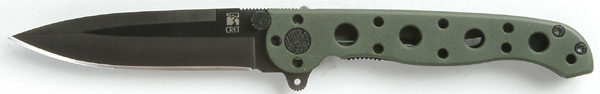 M16-EDC-green-grip-spear-point-blade