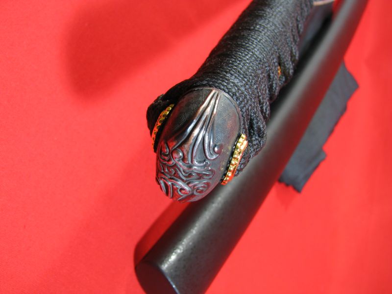 foto Iaito katana KAMI BLACK s imitac hamonu z ocele AISI 1045 od f. Kawashima