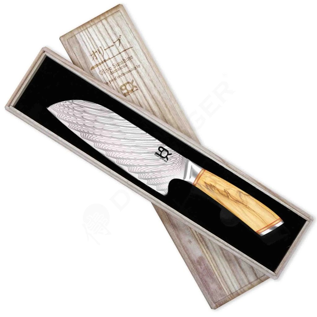 foto N�� Santoku 175 mm SOK Olive Sunshine Damascus