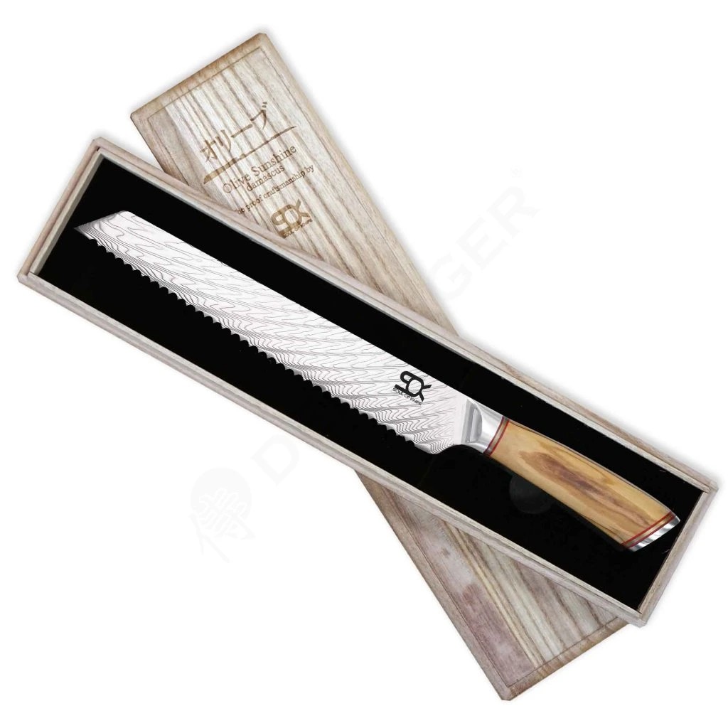 foto N�� na pe�ivo Bread 240 mm SOK Olive Sunshine Damascus