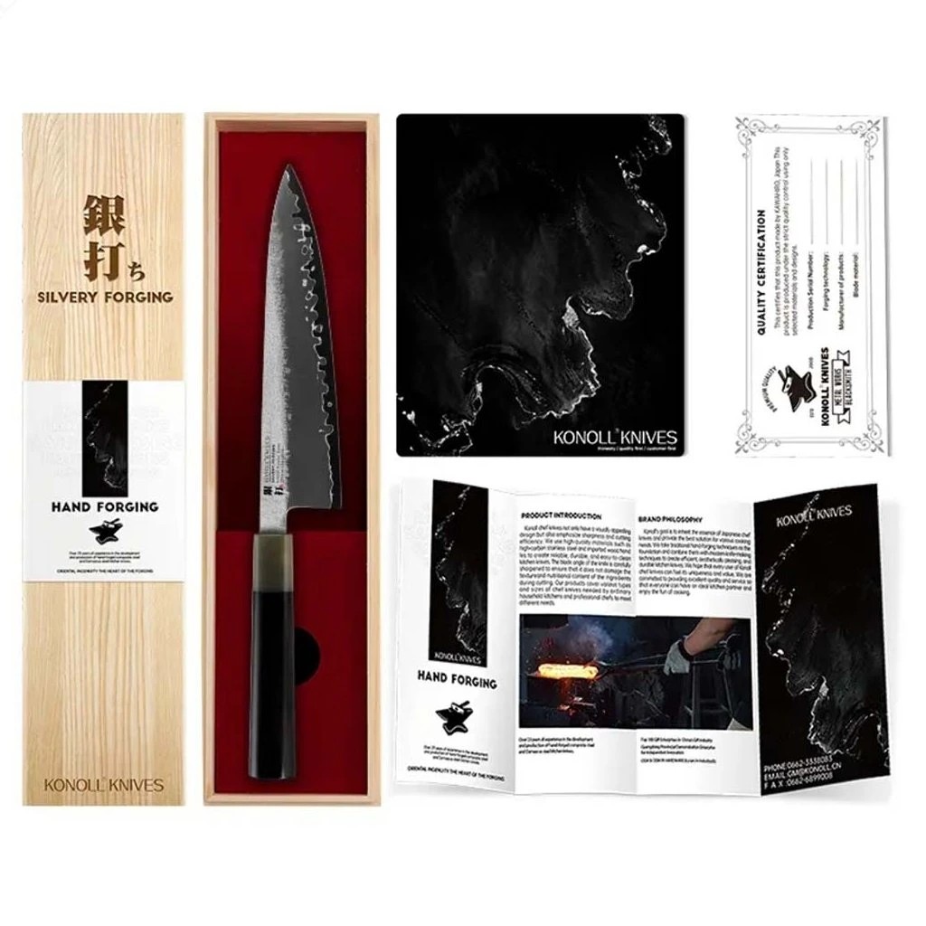 foto Kuchy�sk� n�� Chef/Gyuto 200 mm Konoll� Silver Forging