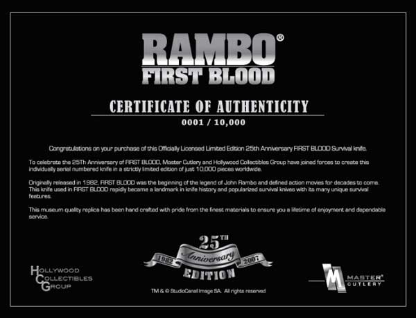 foto Rambo First Blood Bowie Anniversary Edition
