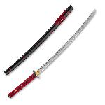 Kawashima Katana Tekehiko z oceli AISI 1045, �ern� saya s v�nov�mi prou�ky