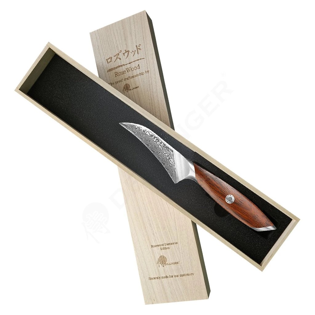 foto Kuchy�sk� loupac� n�� Paring 100 mm Dellinger� Rose Wood Damascus