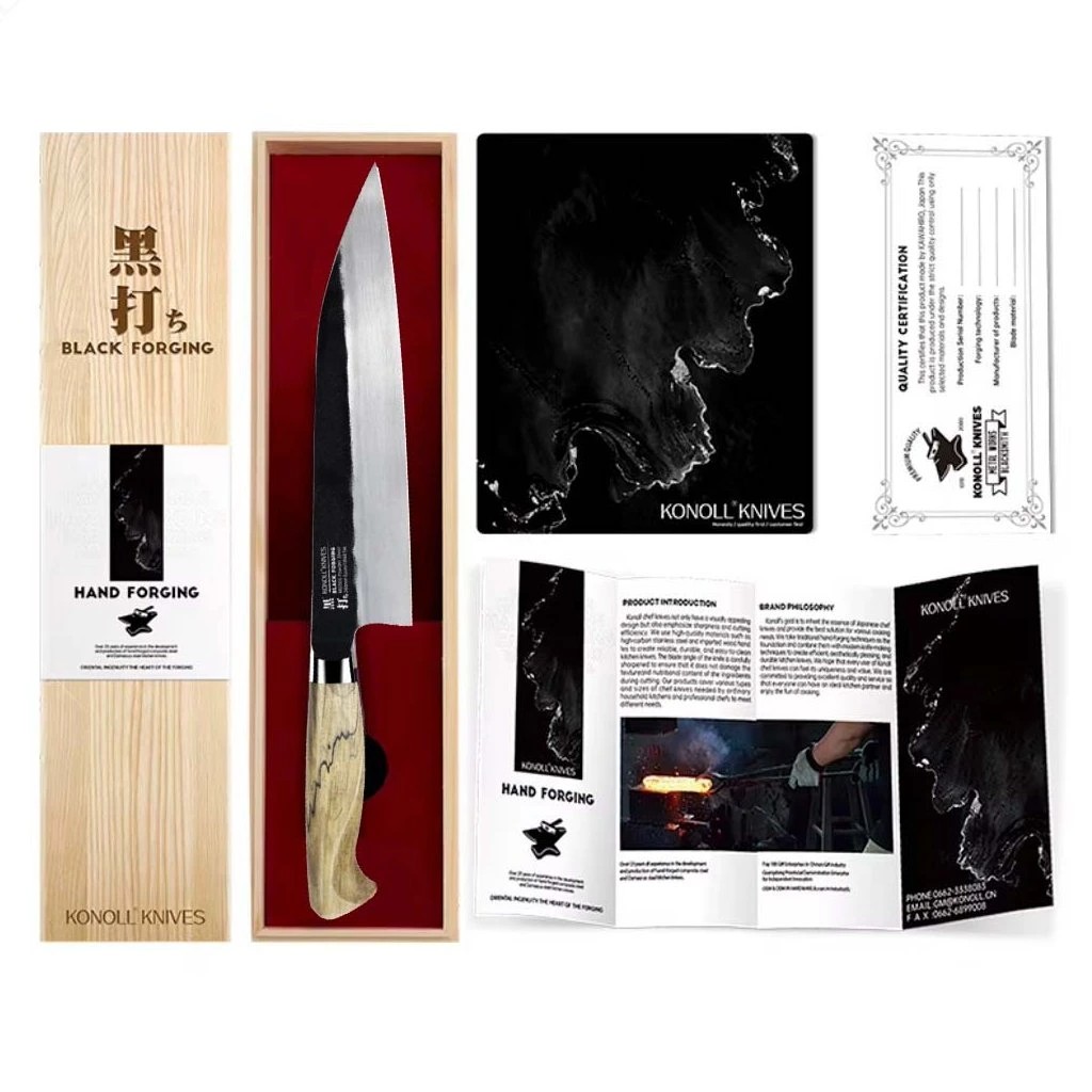 foto Kuchy�sk� n�� Chef/Gyuto 240 mm Konoll� Black Forging MD305